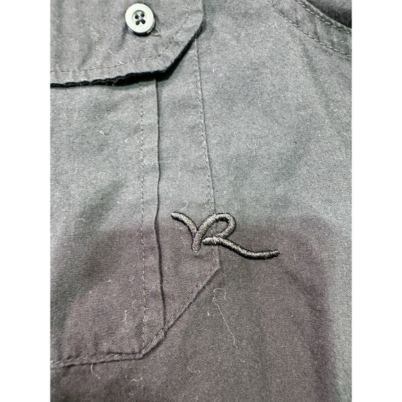 Men Black Short Sleeve Button Down Plaid Accents Rocawear Size Xl Dbl Pockets - Picture 3 of 11